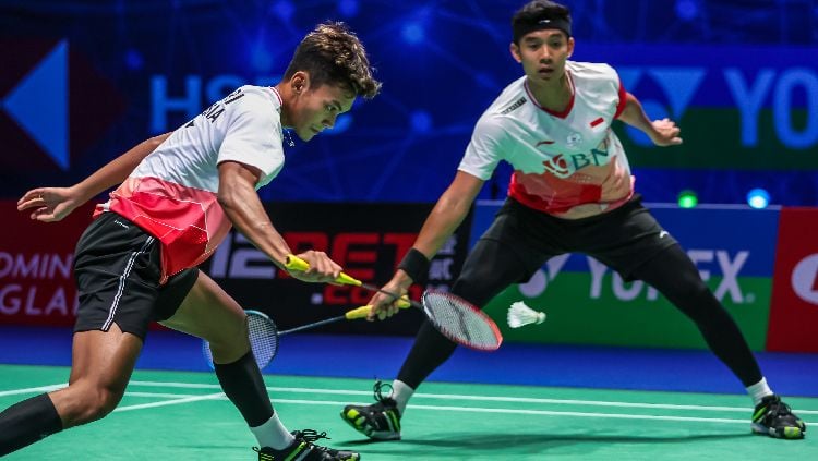 Ganda putra Indonesia, Bagas Maulana/Muhammad Shohibul Fikri mulai jenuh menjalani turnamen beruntun tetapi masih ingin memenangkan Korea Masters 2022. Copyright: © Badminton Photo