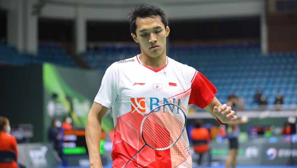 Pebulutangkis tunggal putra Indonesia, Jonatan Christie di Korea Open 2022. Foto: PBSI Copyright: © PBSI