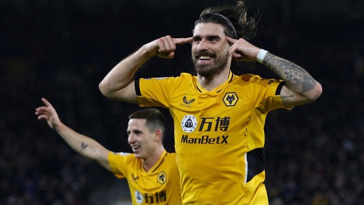 Pemain Wolves, Ruben Neves usai mencetak gol ke gawang Watford (10/03/22). (Foto: Reuters/Paul Childs) Copyright: © Reuters/Paul Childs