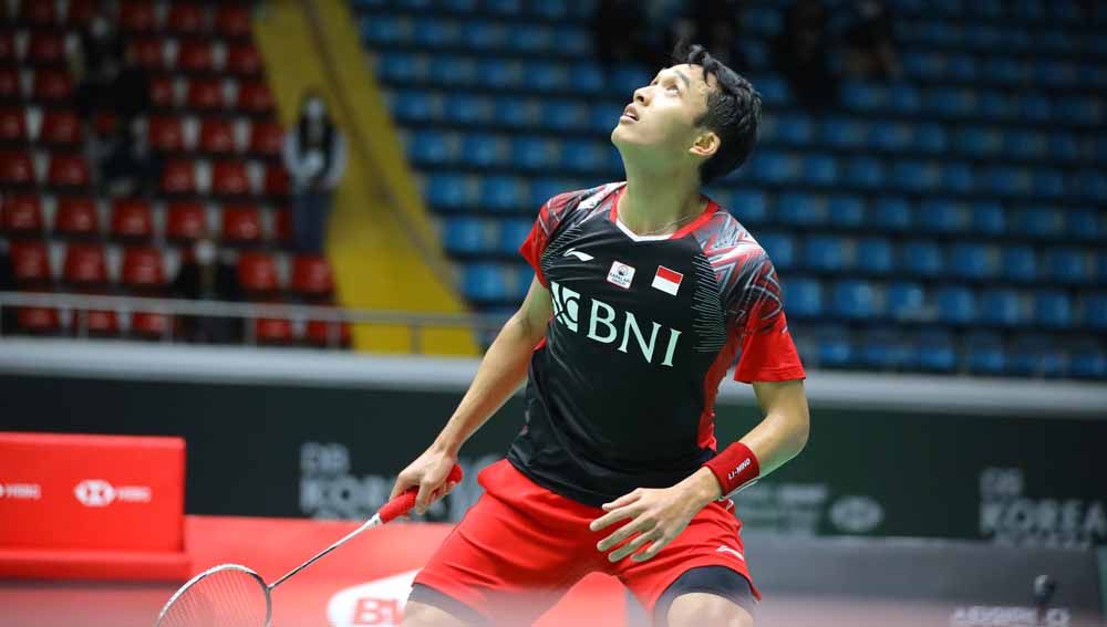 Pebulutangkis tunggal putra Indonesia, Jonatan Christie di Korea Open 2022. Foto: PBSI Copyright: © PBSI