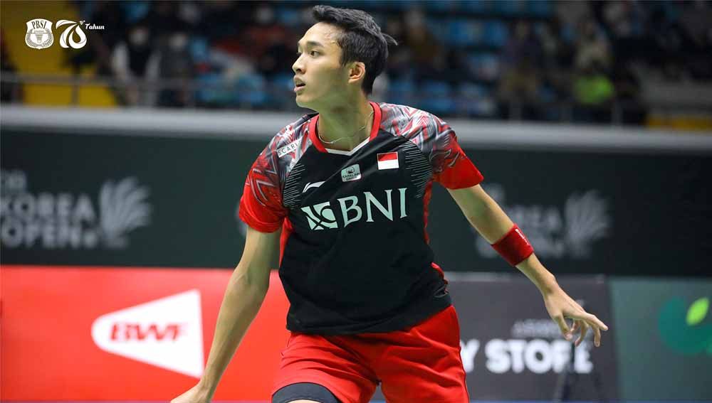 Pebulutangkis tunggal putra Indonesia, Jonatan Christie di Korea Open 2022. Foto: PBSI Copyright: © PBSI