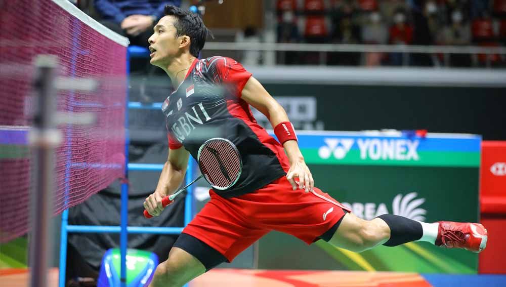 Pebulutangkis tunggal putra Indonesia, Jonatan Christie di Korea Open 2022. Foto: PBSI Copyright: © PBSI