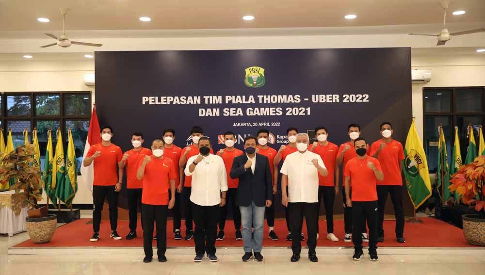 Pelepasan tim Thomas-Uber 2022 dan SEA Games 2021. Foto: PBSI Copyright: © PBSI