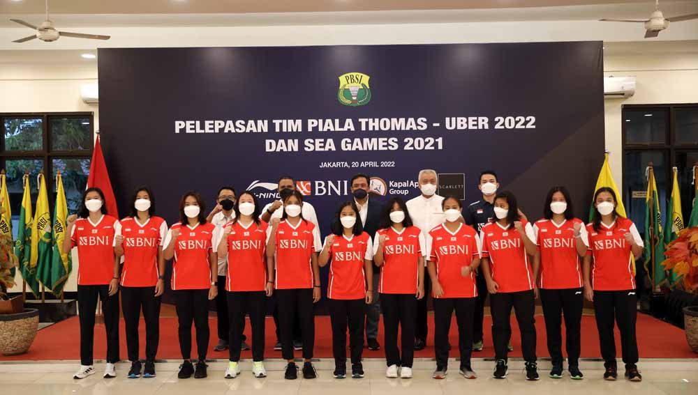 Tim putri bulutangkis Indonesia bakal mewaspadai tekanan yang dihadirkan saat melawan tuan rumah Vietnam di SEA Games 2021. Foto: PBSI Copyright: © PBSI