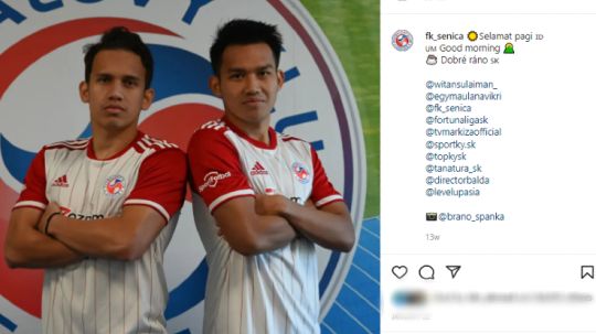 Egy Maulana Vikri dan Witan Sulaeman dua pemain Indonesia saat diperkenalkan Klub FK Senica Copyright: © instagram.com/fk_senica/
