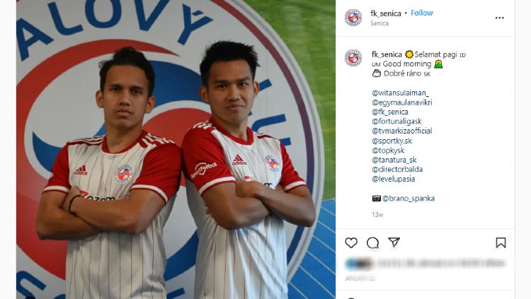 Tiga klub Liga Slovakia korban ketajaman Egy Maulana dan Witan Sulaeman yang mungkin bisa jadi opsi transfer keduanya usai tak lagi perkuat FK Senica. Copyright: © instagram.com/fk_senica/