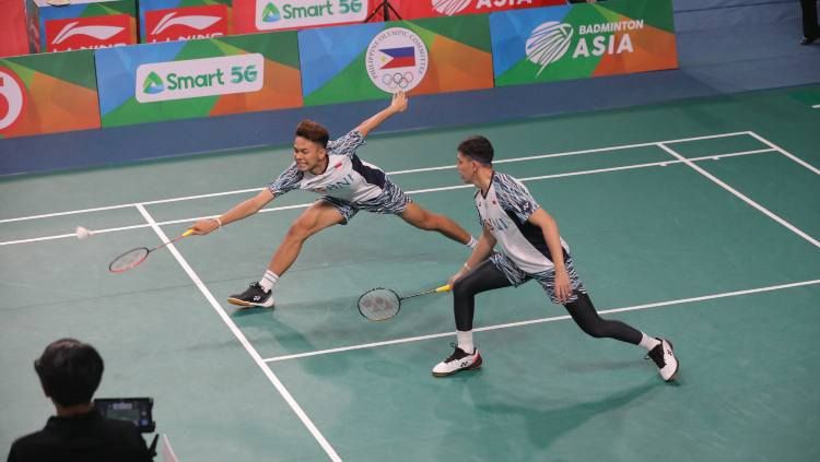 Aksi ganda putra Indonesia, Fajar Alfian/Muhammad Rian Ardianto di Badminton Asia Championship Copyright: © PBSI