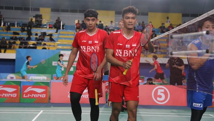 Ganda putra Indonesia, Bagas Maulana/M. Shohibul Fikri di Badminton Asia Championship. Copyright: © PBSI