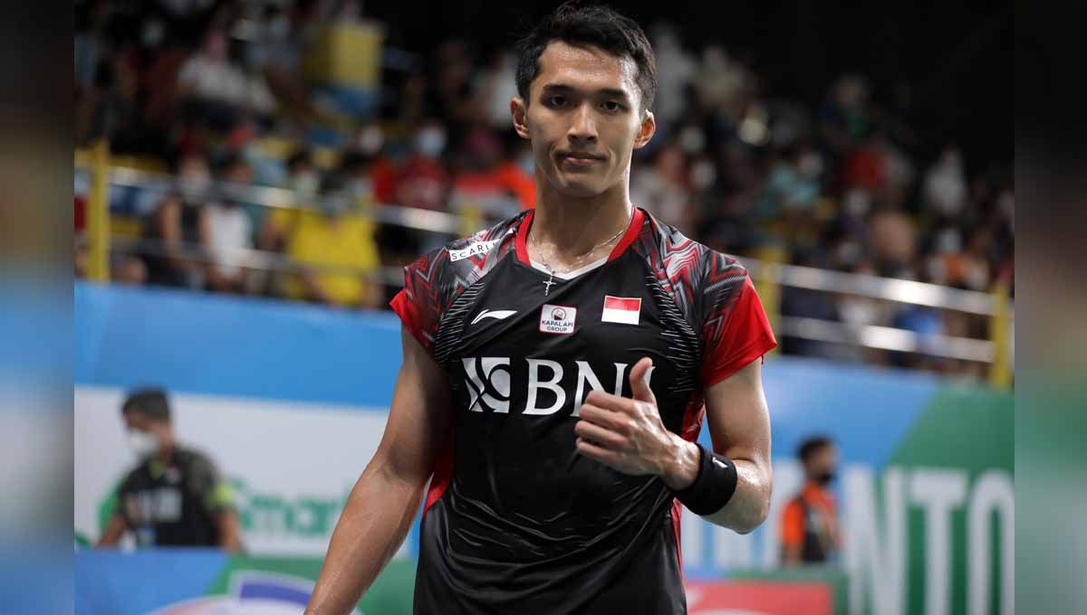 Berikut ini hasil pertandingan Badminton Asia Championship (BAC) 2022 antara tunggal putra Indonesia, Jonatan Christie melawan wakil Singapura, Loh Kean Yew. Copyright: © PBSI