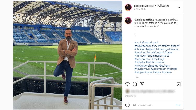 Cerita Fabio Lopez, salah satu mantan pelatih dan manajer klub junior Liga Italia, AS Roma, yang sangat terpesona bahkan jatuh cinta dengan fanatisme suporter Indonesia. Copyright: © instagram.com/fabiolopezofficial/