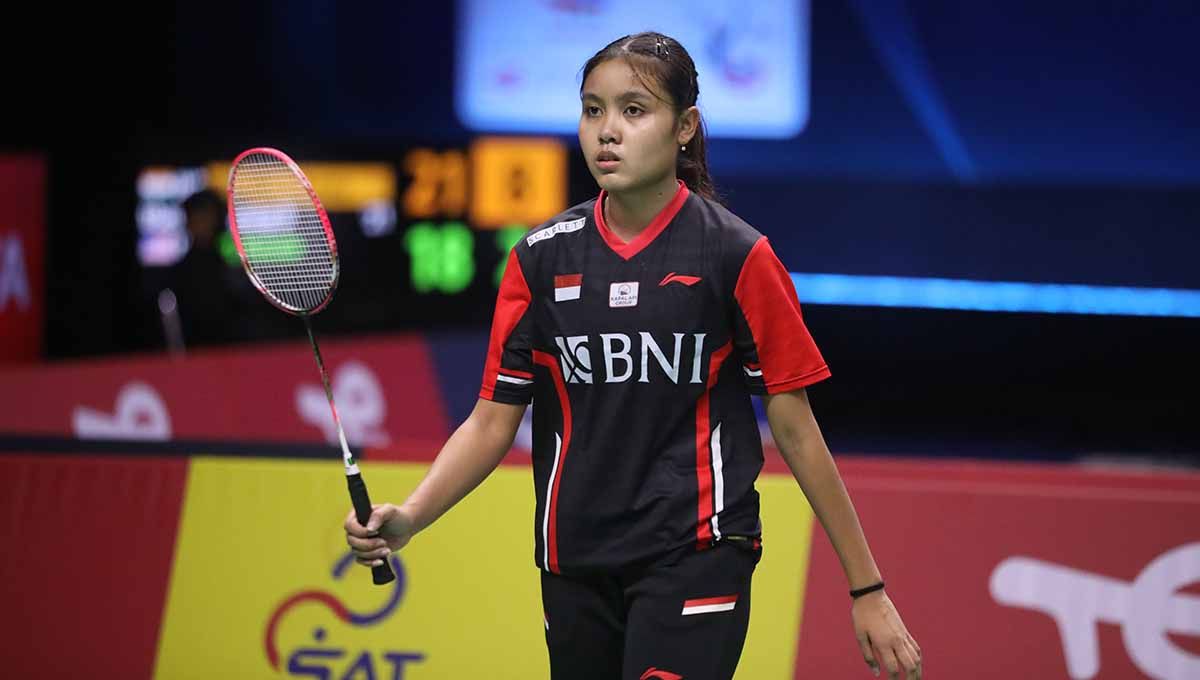 Tunggal putri Indonesia, Bilqis Prasista menjadi topik paling trending di Twitter usai menaklukkan pemain no. 1 dunia asal Jepang, Akane Yamaguchi di Piala Uber Foto: PBSI Copyright: © PBSI