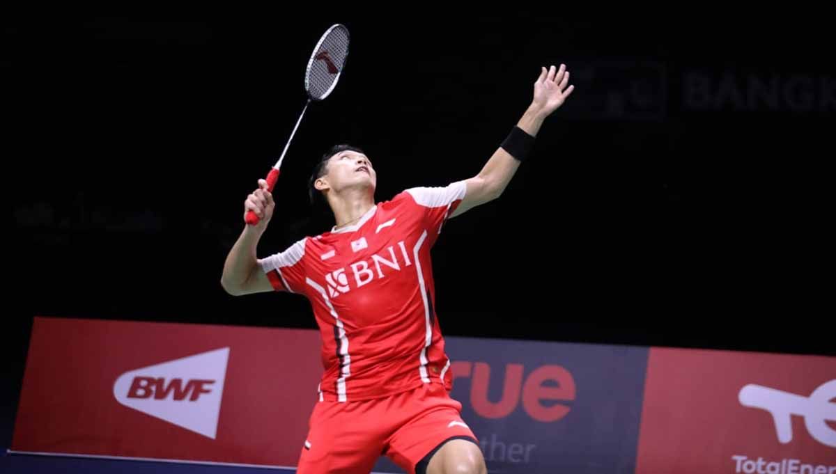 Tunggal putra Indonesia, Jonatan Christie di laga Final Thomas Cup 2022. Foto: PBSI Copyright: © PBSI