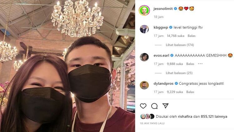 Gamers dan Youtuber, Jess No Limit sudah resmi go public dengan pujaan hatinya yakni Sisca Kohl. Mereka tak segan untuk menjukkan gaya pacaran saat kencan. Copyright: © Instagram @jessnolimit