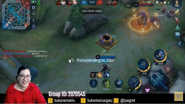 Joan Margaret Mingkid, streamer game eSports Mobile Legends di Youtube Bukan Emak Lu Copyright: © Youtube Bukan Emak Lu