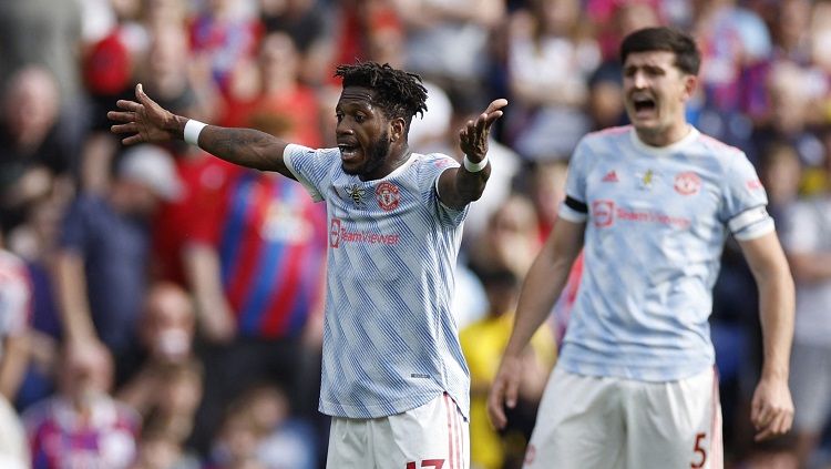 Berikut hasil pertandingan Liga Inggris 2021-2022 yang mempertemukan Crystal Palace vs Manchester United pada Minggu (22/05/22). Copyright: © Action Images via Reuters/John Sibley