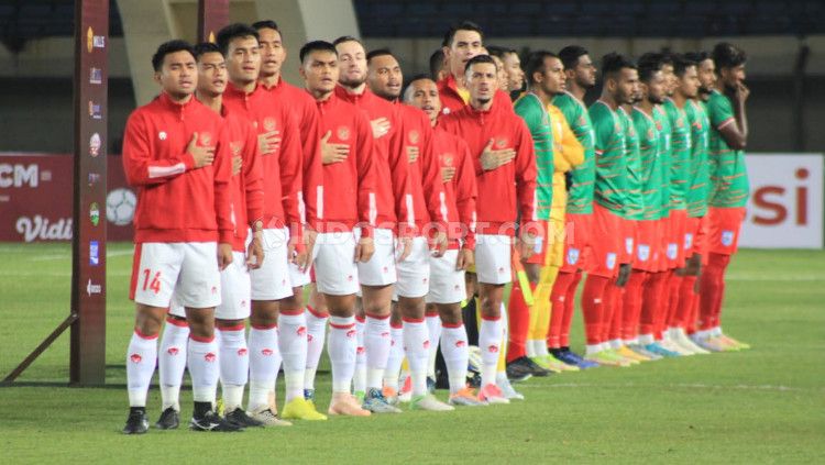 Pertandingan Timnas Indonesia vs Bangladesh di Stadion Si Jalak Harupat, Kabupaten Bandung, Rabu (01/06/22) malam WIB. Copyright: © Arif Rahman/INDOSPORT
