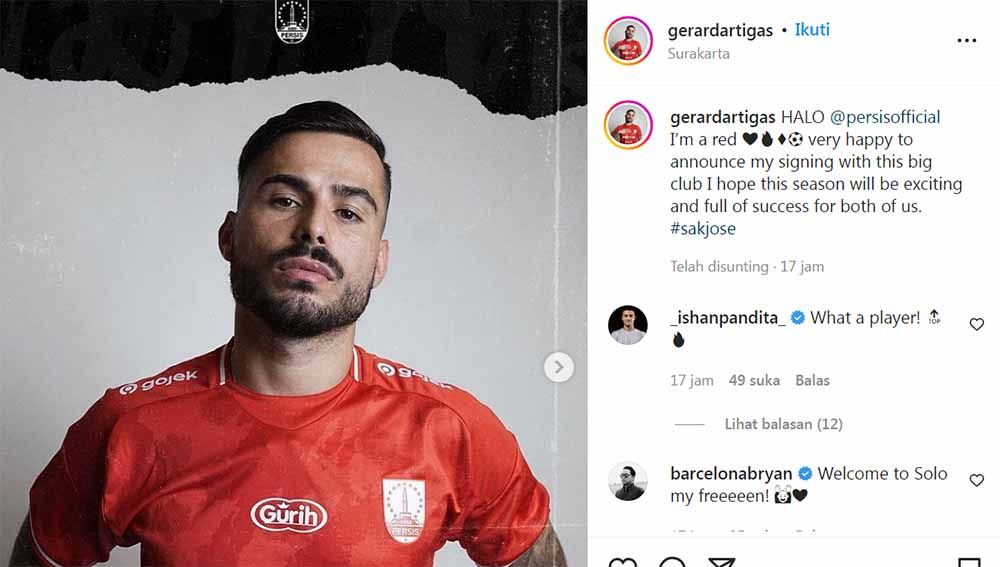 Pemain asing pertama Persis Solo jebolan Barcelona, Gerard Artigas. Foto: Instagram@gerardartigas Copyright: © Instagram@gerardartigas