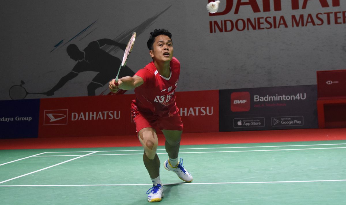 Berikut hasil pertandingan Indonesia Masters 2022 babak semifinal tunggal putra antara Anthony Sinisuka Ginting vs Viktor Axelsen, Sabtu (11/056/22). Copyright: © Herry Ibrahim/INDOSPORT