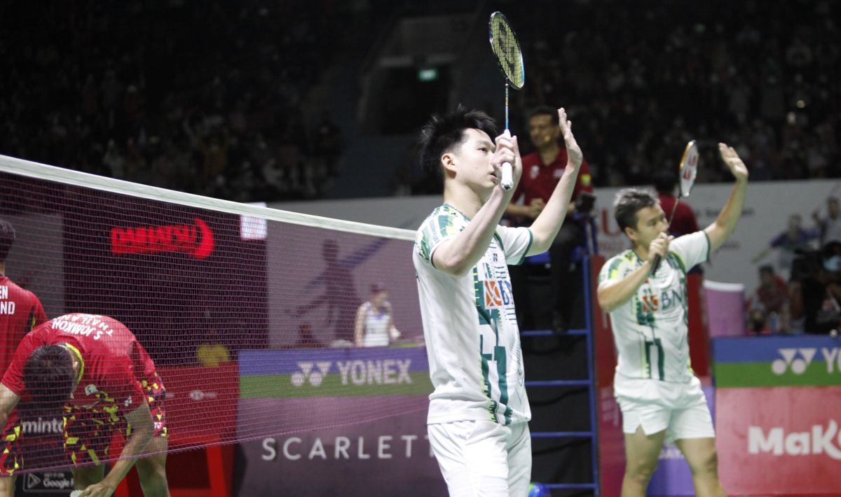 Ganda putra Indonesia, Kevin Sanjaya/Marcus Fernaldi Gideon. Copyright: © Herry Ibrahim/INDOSPORT