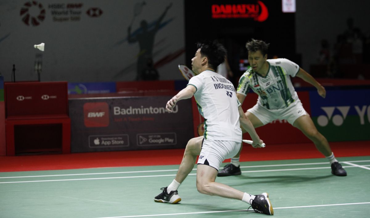 Ganda putra Indonesia, Kevin Sanjaya/Marcus Fernaldi Gideon. Copyright: &copy; Herry Ibrahim/INDOSPORT