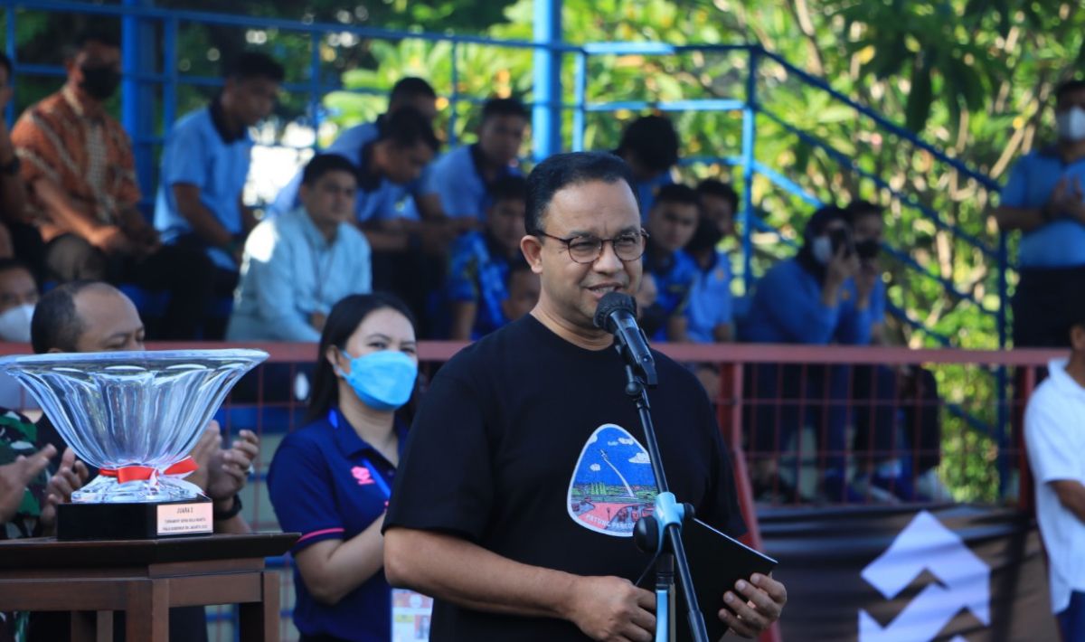 Gubernur DKI Jakarta, Anies Baswedan Membuka Piala Gubernur DKI Jakarta di Pancoran Soccer Field. Foto: ASBWI Copyright: © ASBWI