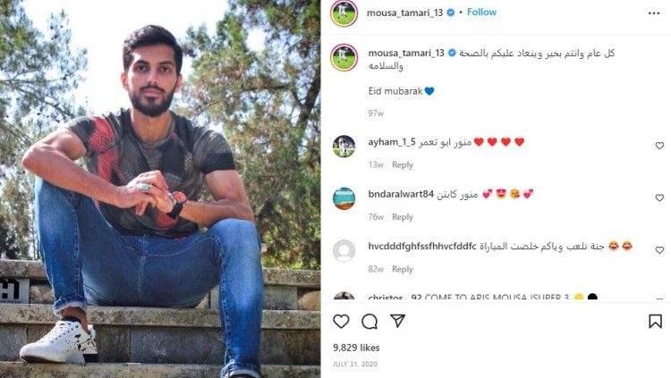 Mousa Al-Tamari, pemain Timnas Yordania. Foto: instagram/mousa_tamari_13. Copyright: © instagram/mousa_tamari_13