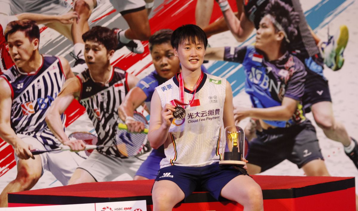Pebulutangkis China, Chen Yu Fei juara tunggal putri Indonesia Masters 2022 di Istora Senayan, Minggu (12/06/22). Copyright: © Herry Ibrahim/INDOSPORT
