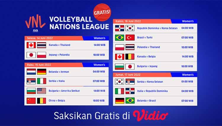 Volleyball Nations League 2022. Sumber: Vidio.com Copyright: © Vidio.com