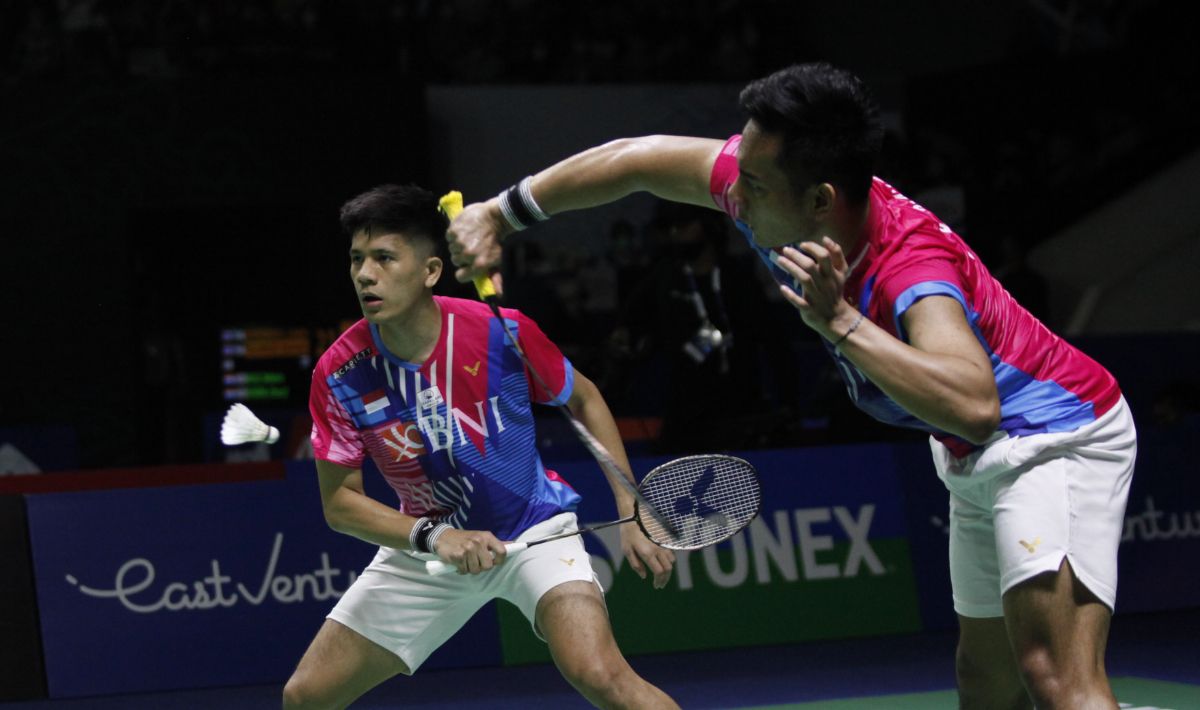 Pramudya/Yeremia akhirnya comeback! Pasangan ganda putra itu terpantau mengikuti latihan intensif di Pelatnas PBSI, jelang Malaysia Open 2023. Copyright: © Herry Ibrahim/INDOSPORT