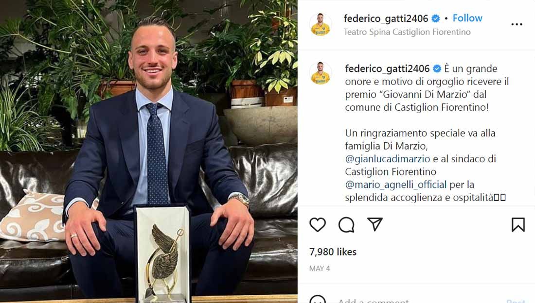 Federico Gatti, pemain yang merapat ke Juventus dari Frosinone. Foto: Instagram@federico_gatti2406. Copyright: © Instagram@federico_gatti2406