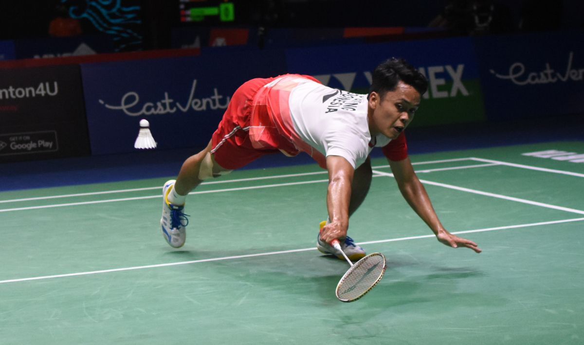 Tunggal putra Indonesia, Anthony Ginting. Copyright: © Herry Ibrahim/INDOSPORT