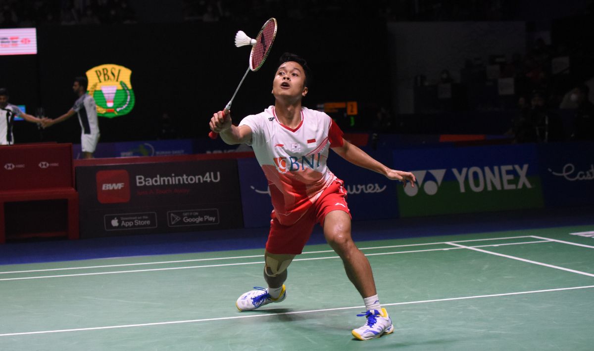 Tunggal putra Indonesia, Anthony Ginting. Copyright: © Herry Ibrahim/INDOSPORT