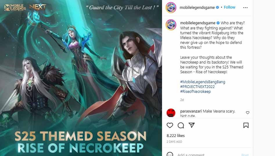 Leomord bersama komplotan lainnya, Vexana dan Faramis, yang disebut Necrokeep. Copyright: © Instagram@mobilelegendsgame