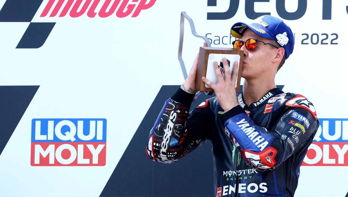 Pembalap MotoGP, Fabio Quartararo, menyebukan lawan terberat utuk mencapai puncak klasemen bukan hanya Francesco Bagnaia. Foto: REUTERS/Lisi Niesner Copyright: © REUTERS/Lisi Niesner