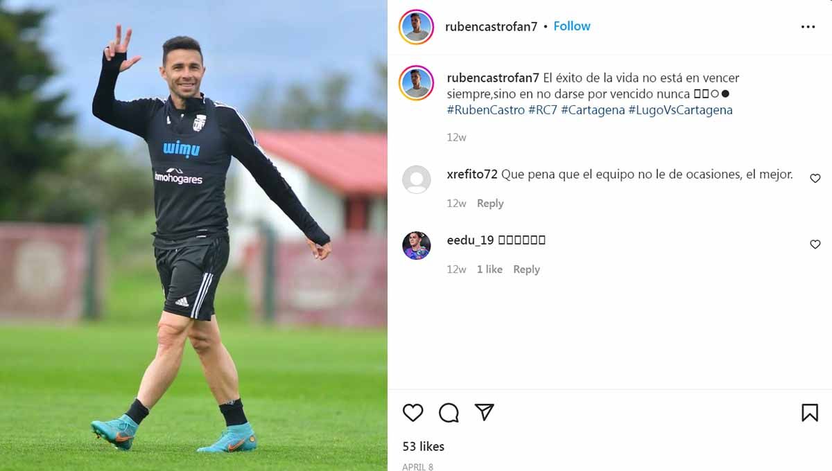 Ruben Castro, striker Cartagena. Foto: Instagram@rubencastrofan7. Copyright: © Instagram@rubencastrofan7