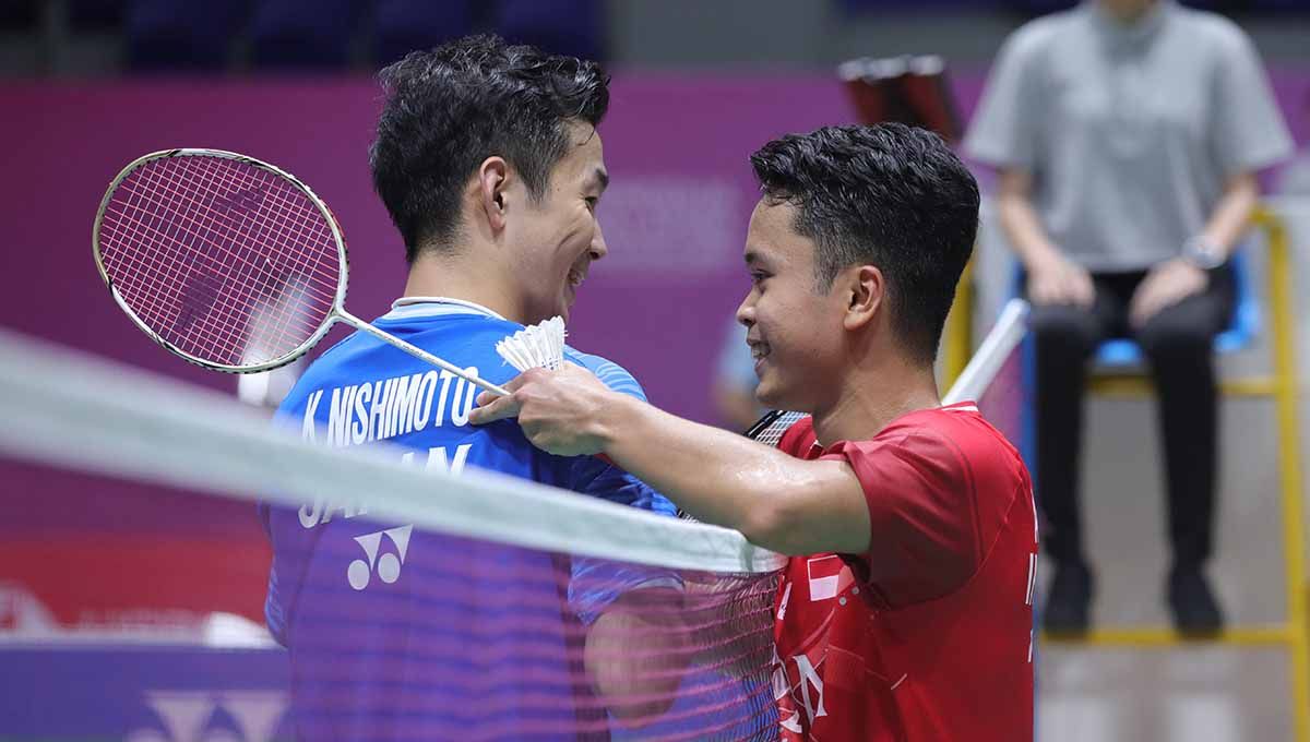 Pebulutangkis tunggal putra Indonesia, Anthony Sinisuka Ginting di Malaysia Master 2022. Foto: PBSI Copyright: © PBSI