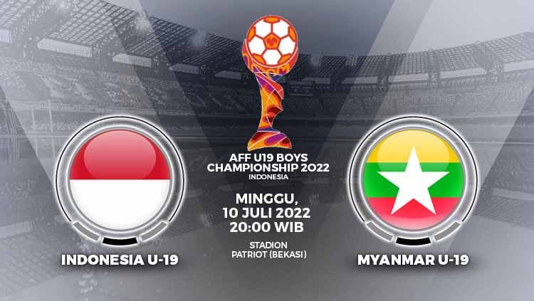 Pertandingan antara Timnas Indonesia U-19 vs Myanmar U-19 (Piala AFF U-19 2022), Piala AFF U-19 di Stadion Patriot, Minggu (10/07/22). Copyright: © Grafis: Yanto/INDOSPORT