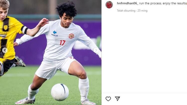 M. Hanif Ramadhan, pemain jebolan Garuda Select yang dipanggil ke Timnas Indonesia U-16. Copyright: © Instagram @hnfrmdhan06_