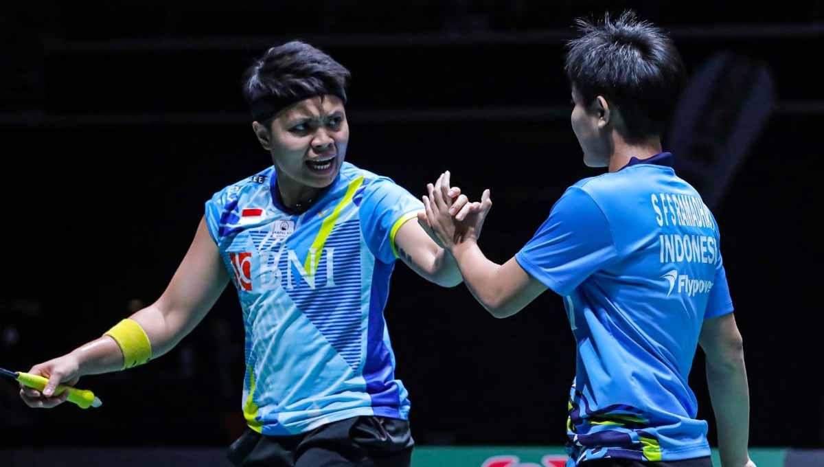 Pasangan ganda putri Indonesia Apriyani Rahayu/Siti Fadia Silva Ramadhanti juara Singapore Open 2022, Minggu (17/07/22). Foto: PBSI Copyright: © PBSI
