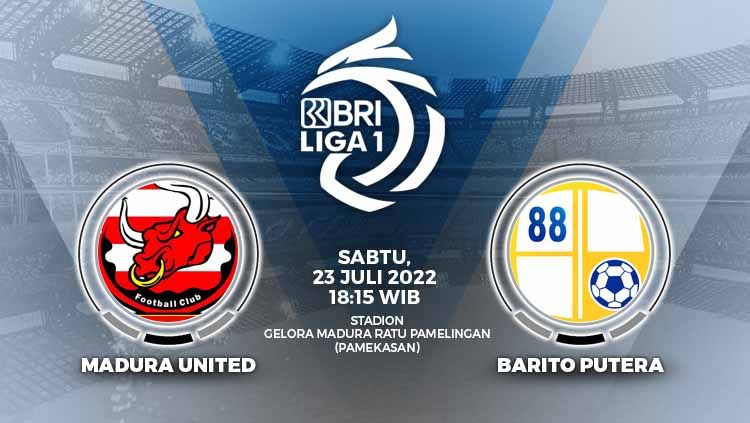 Berikut hasil Liga 1 antara Madura United vs Barito Putera pada Sabtu (23/07/22), tuan rumah mengamuk dan berhasil raih kemenangan telak hingga 8-0! Copyright: © Grafis: Yanto/INDOSPORT