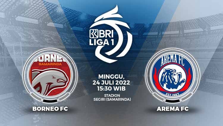 Link live streaming pertandingan pekan perdana Liga 1 2022/23 antara Borneo FC vs Arema FC di mana tim tuan rumah berhasrat membalaskan dendam. Copyright: © Grafis: Yanto/INDOSPORT