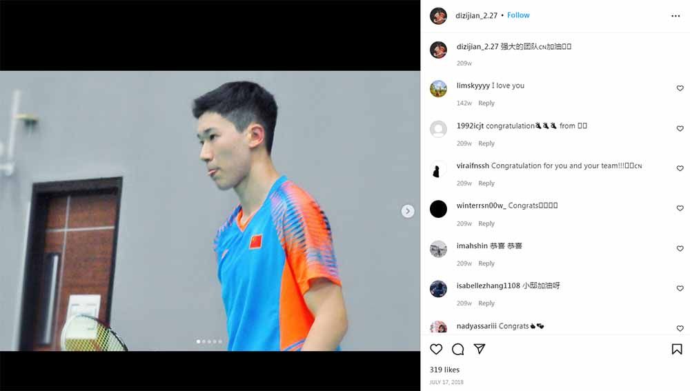 Kabar terbaru Di Zijian usai terseret skandal match fixing. Copyright: © Instagram@dizijian_2.27