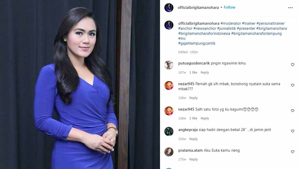 Presenter Tanah Air yang sedang naik daun, Brigita Mahonara, memiliki sederet rahasia unik untuk membentuk body goals dan awet muda. Copyright: &copy; Instagram@officialbrigitamanohara