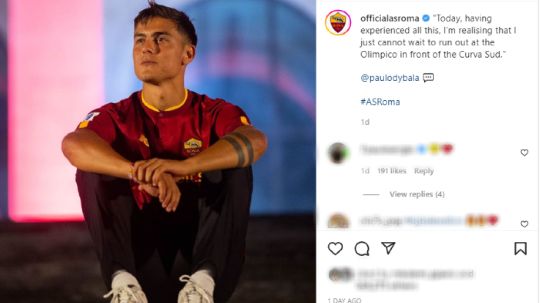 Paulo Dybala, Pemain Baru AS Roma di Kompetisi Liga Italia Copyright: © instagram.com/officialasroma/