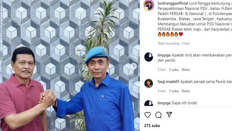 Lord Rangga yang terkenal dengan Sunda Empire, terpilih sebagai manajer tim Liga 3 Persab Brebes meninggal dunia pada Rabu (7/12/12). Copyright: © Instagram @lordranggaofficial