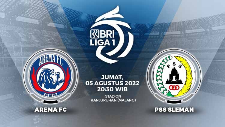 Prediksi pertandingan antara Arema FC vs PSS Sleman (BRI Liga 1). Copyright: © Grafis: Yuhariyanto/INDOSPORT