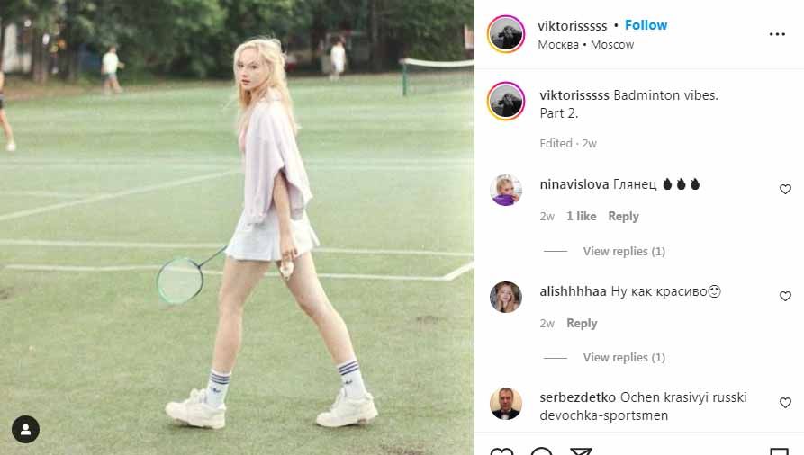 Masih dilarang tampil BWF sejak negaranya menginvasi Ukraina, ratu bulutangkis Rusia, Viktoriia Kozyreva, kini jarang tersorot dan alih profesi jadi ratu iklan. Copyright: © Instagram@viktorisssss