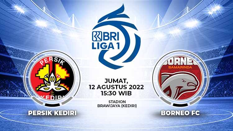 Hasil Liga 1 Indonesia 2022/2023 pekan keempat antara Persik Kediri vs Borneo FC yang berlangsung pada Jumat (12/08/22) dengan skor akhir 1-2. Copyright: © Grafis: Yuhariyanto/INDOSPORT