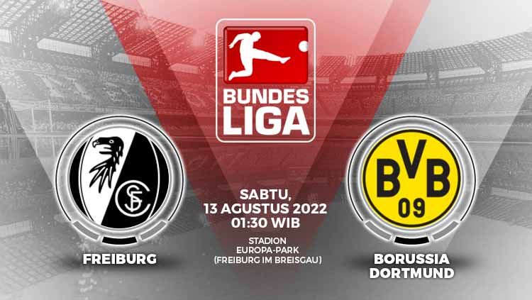 Berikut ini prediksi pertandingan pekan kedua Liga Jerman (Bundesliga) antara SC Freiburg vs Borussia Dortmund, Sabtu (13/08/22). Copyright: © Grafis: Yuhariyanto/INDOSPORT