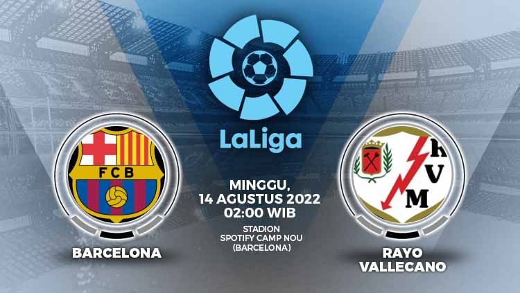 Link live streaming pertandingan antara Barcelona vs Rayo Vallecano (LaLiga Spanyol). Copyright: © Grafis: Yuhariyanto/INDOSPORT
